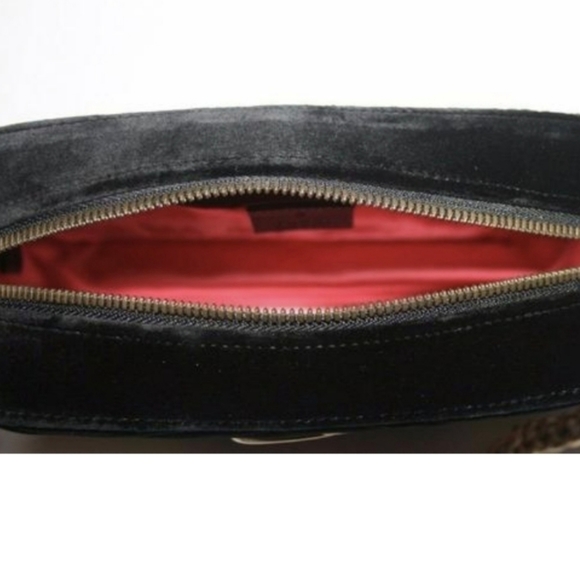 GUCCI Marmont GG Matelasse Fawn Embroidered Black Velvet Crossbody Bag - Picture 10 of 14